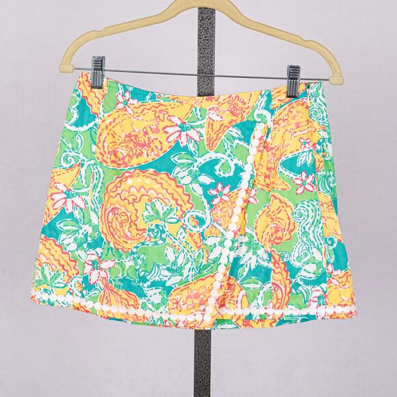 Lilly Pulitzer Pants - Lilly Pulitzer Paisley Floral Skort Size 0 Colorful Tropical Beach Ric-Rac 92472